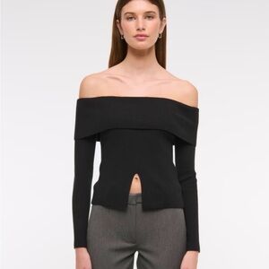 Abercrombie off the shoulder ribbed sweater with slit